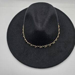 Four Buttons Black Western Hat